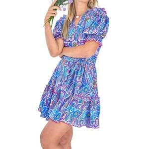 NEW FEATHER & FIND genova wrap dress in walkabout